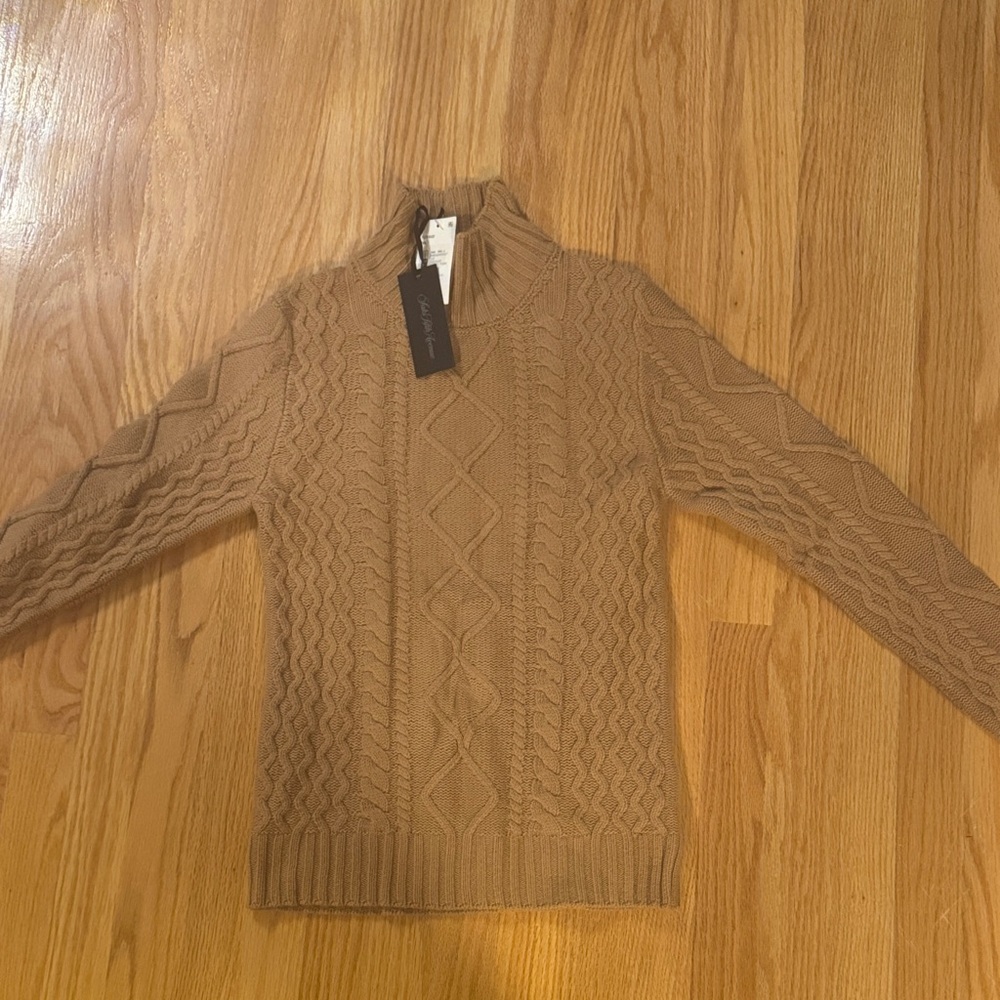 Cable Knit Tan wool Sweater